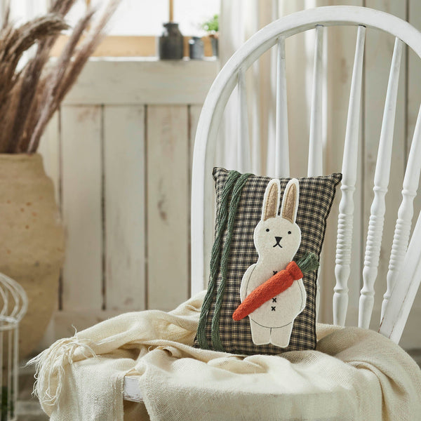 Primitive Bunny and Carrot Cushion - Olde Glory