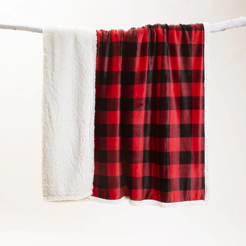 Red and Black Lumberjack Plush Throw - Olde Glory