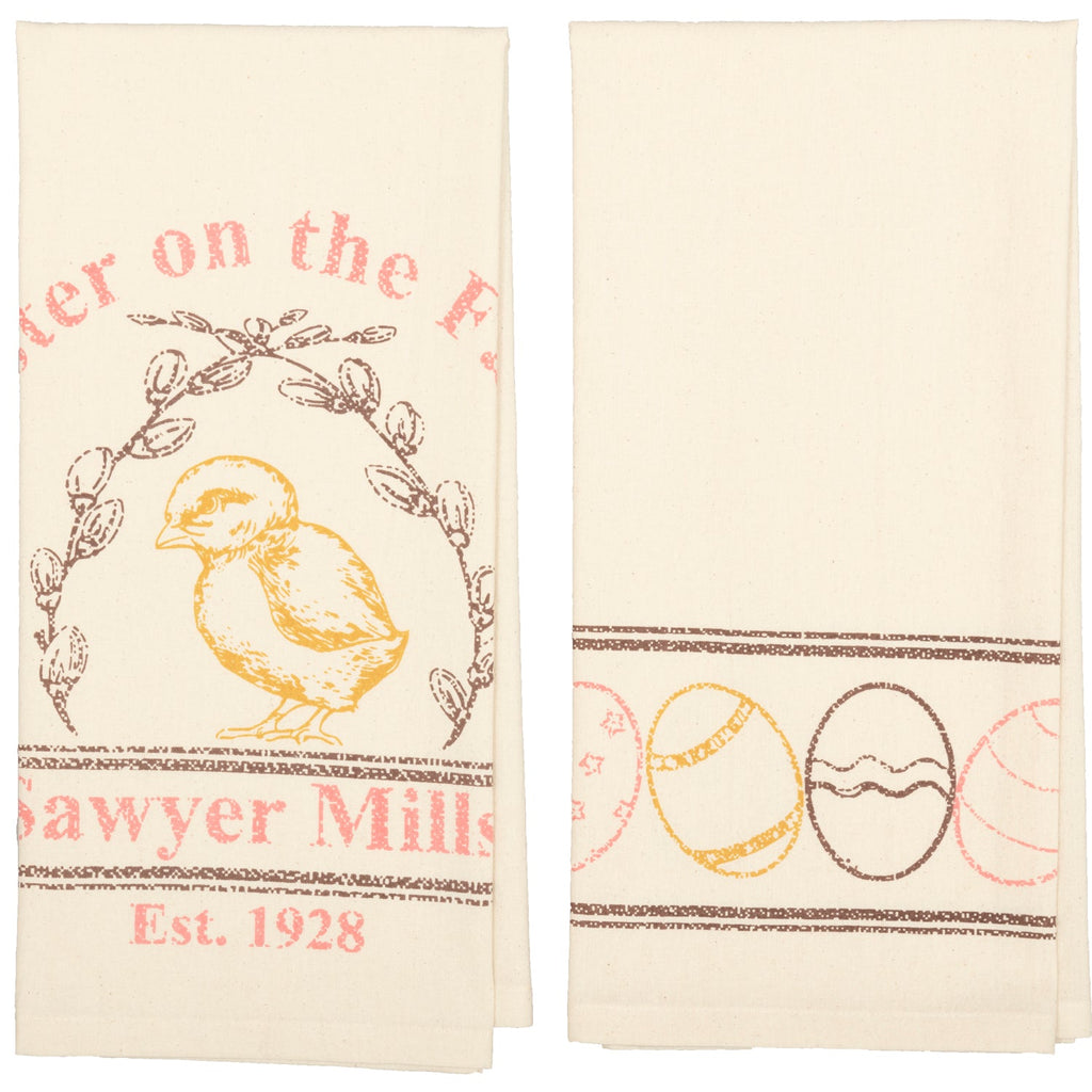 Sawyer Mill Easter Unbleached Natural Muslin Towel Set - Olde Glory