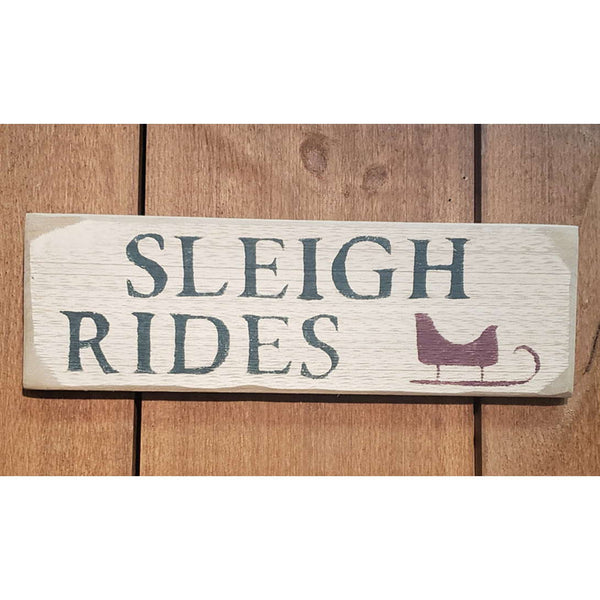 Sleigh Rides Wooden Sign - Olde Glory