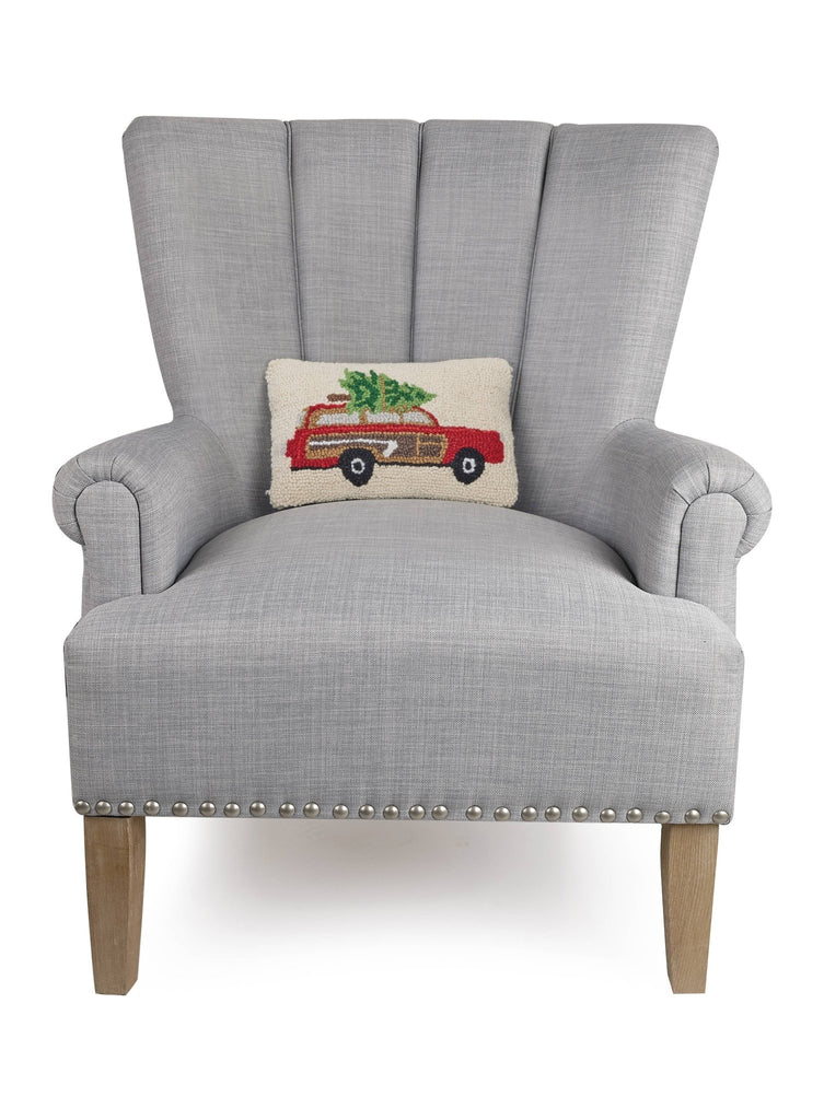 Station Wagon Christmas Tree Hooked Cushion - Olde Glory