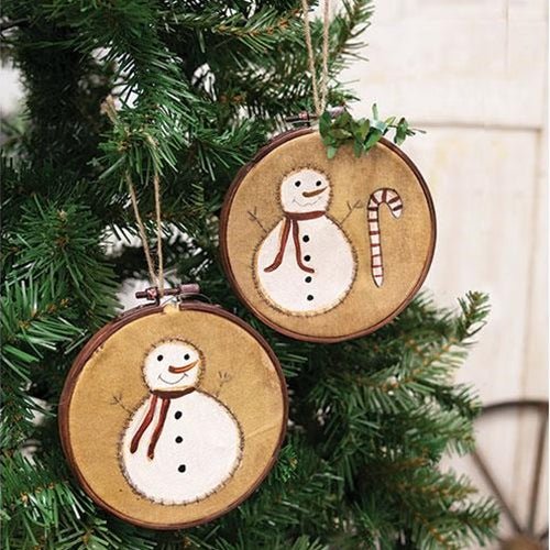 Stitchery Snowman Hoop Decoration - Olde Glory