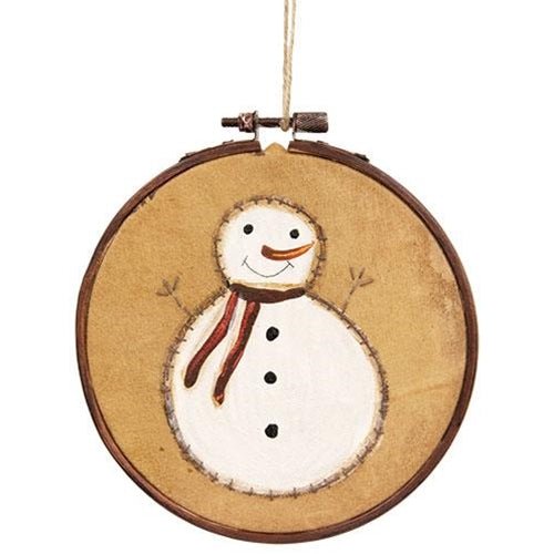 Stitchery Snowman Hoop Decoration - Olde Glory