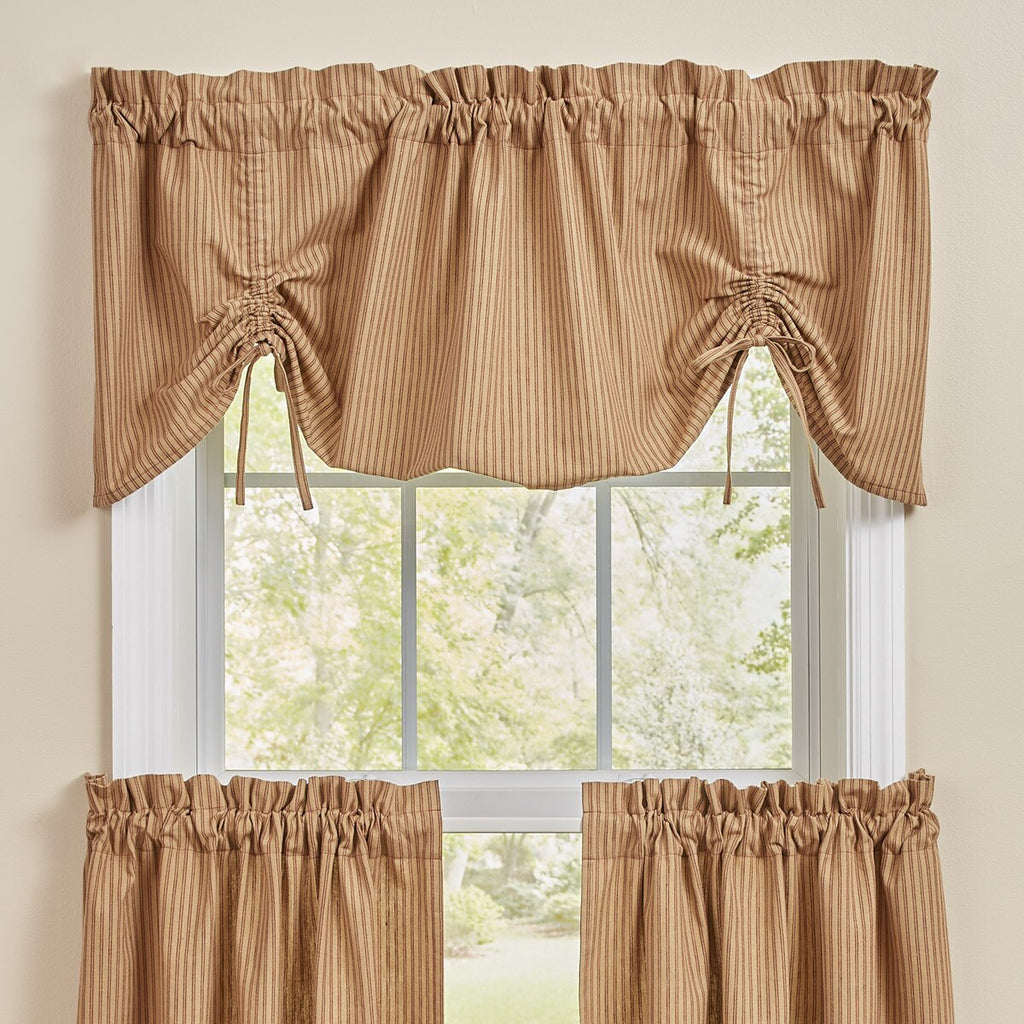 Sturbridge Ticking Lined Farmhouse Valance