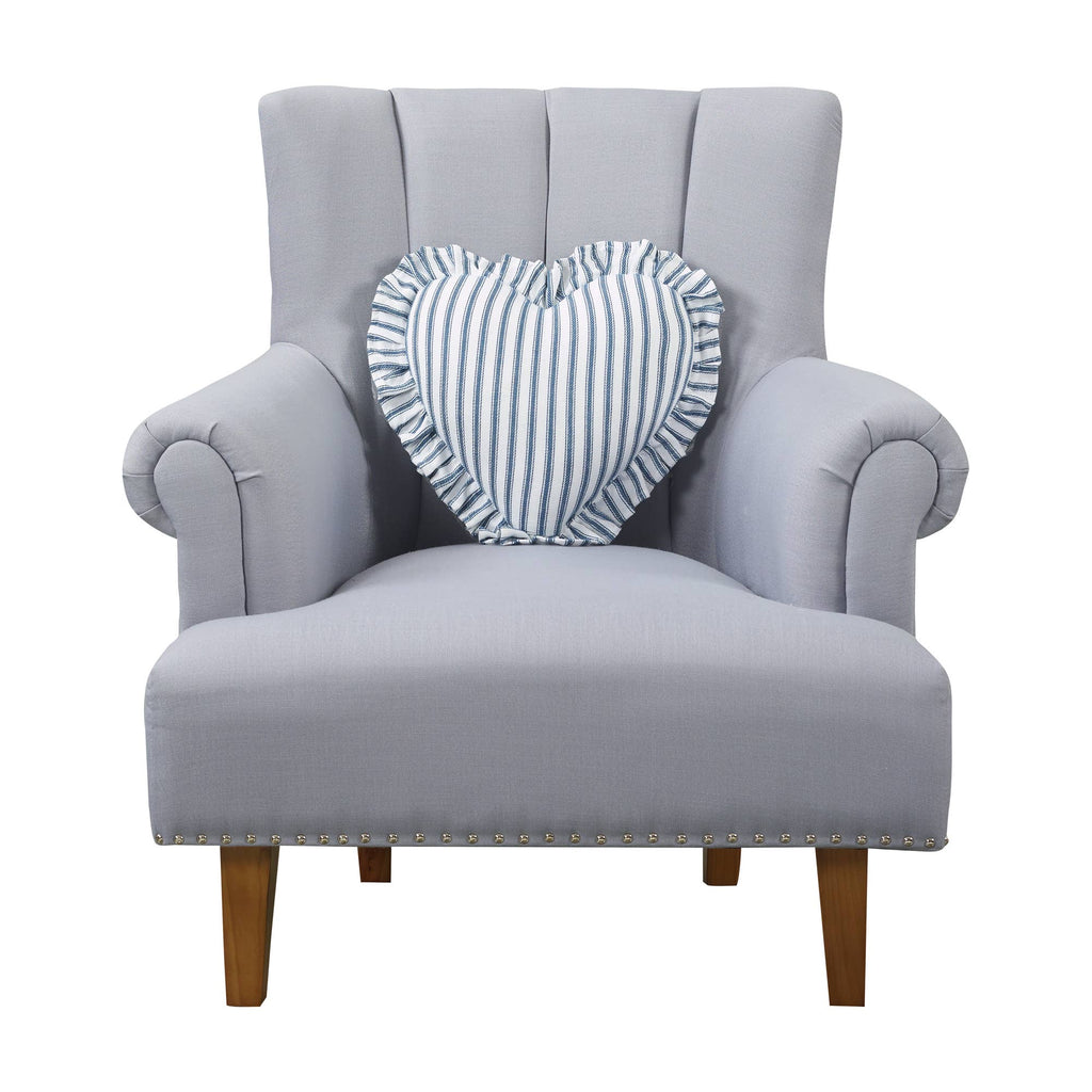 Ticking Stripe Heart Shaped Cushion - Olde Glory