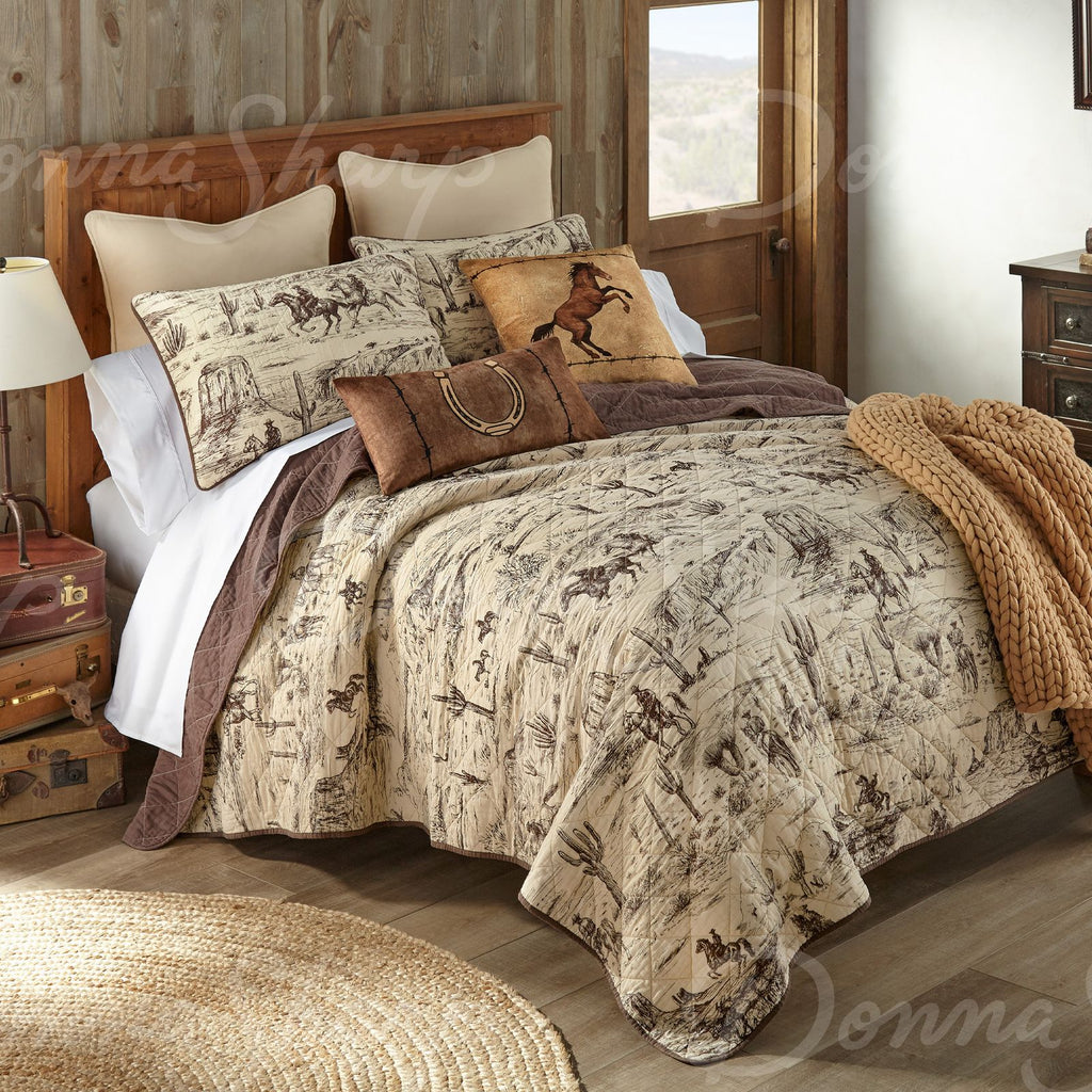 Vintage Style Cowboy Cotton Quilt Set - Olde Glory