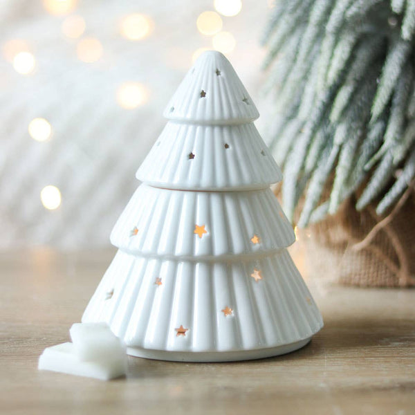 White Christmas Tree Oil and Wax Melt Burner - Olde Glory