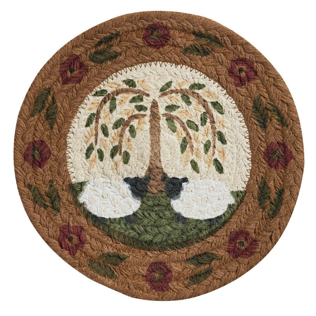 Willow and Sheep Braided Small Trivet Mat - Olde Glory