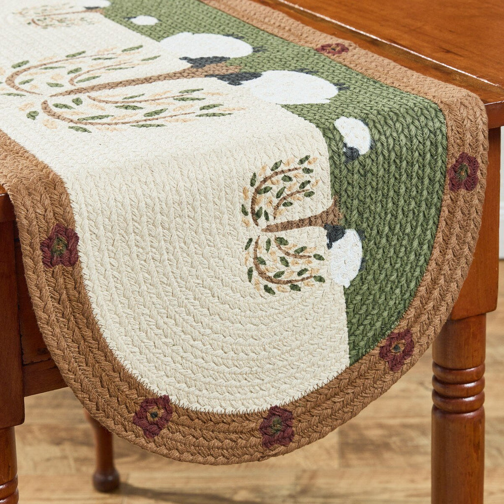 Willow and Sheep Braided Table Runner - Olde Glory