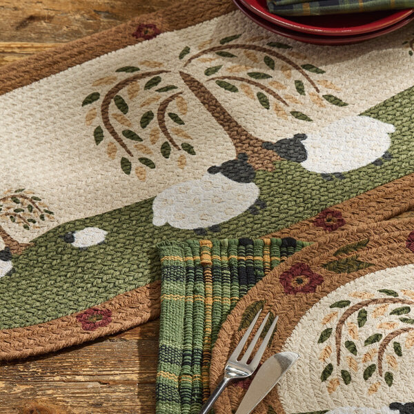 Willow and Sheep Braided Table Runner - Olde Glory