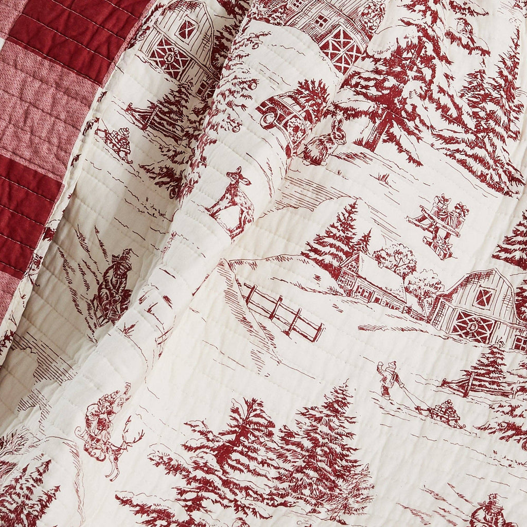 Winter Sleigh Ride Quilted Reversible Throw Blanket - Olde Glory