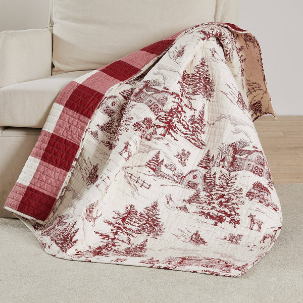 Winter Sleigh Ride Quilted Reversible Throw Blanket - Olde Glory