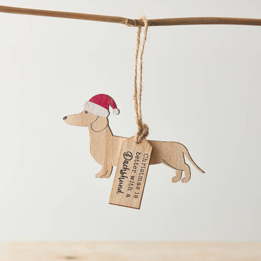 Wooden Dachshund Ornament - Olde Glory