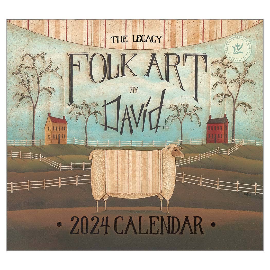 Folk Art by David 2024 Wall Calendar | Legacy Calendars in the UK
