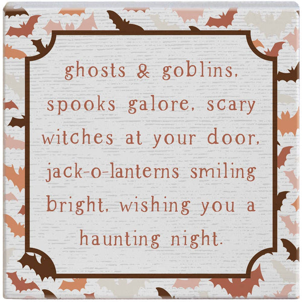 Ghosts & Goblins Block Sign | American Halloween Decorations in the UK ...