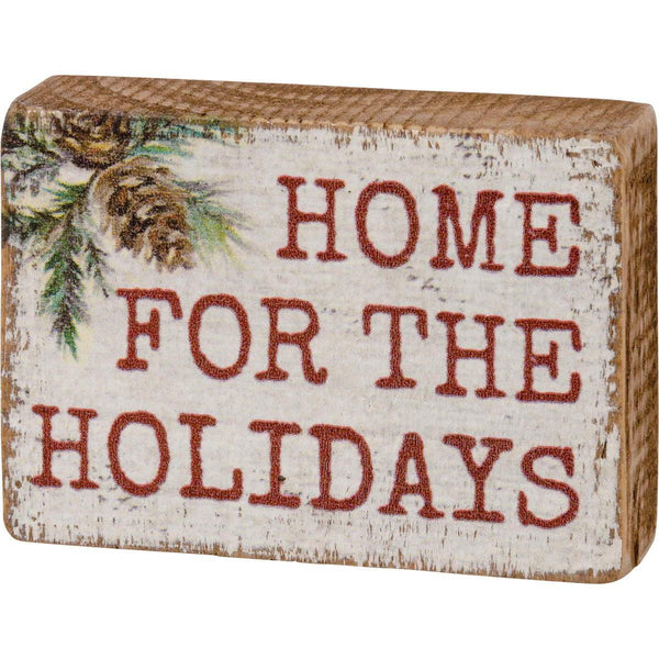 Mini Home for the Holidays Block Sign - Olde Glory