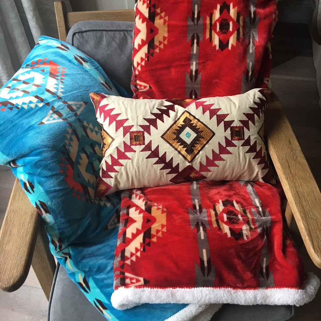 Red Southwest Plush Throw - Olde Glory