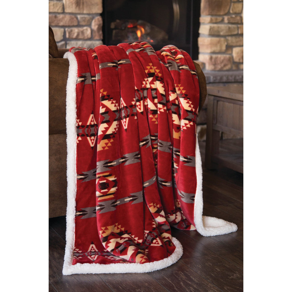 Red Southwest Plush Throw - Olde Glory