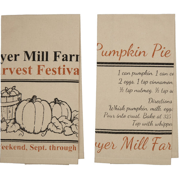 Set of 2 Pumpkin Pie Harvest Tea Towels - Olde Glory