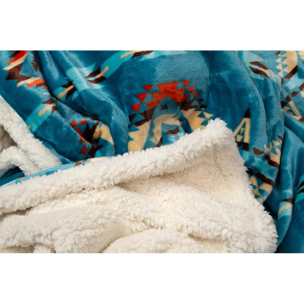 Turquoise Southwest Plush Throw - Olde Glory