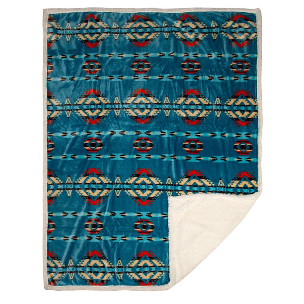 Turquoise Southwest Plush Throw - Olde Glory