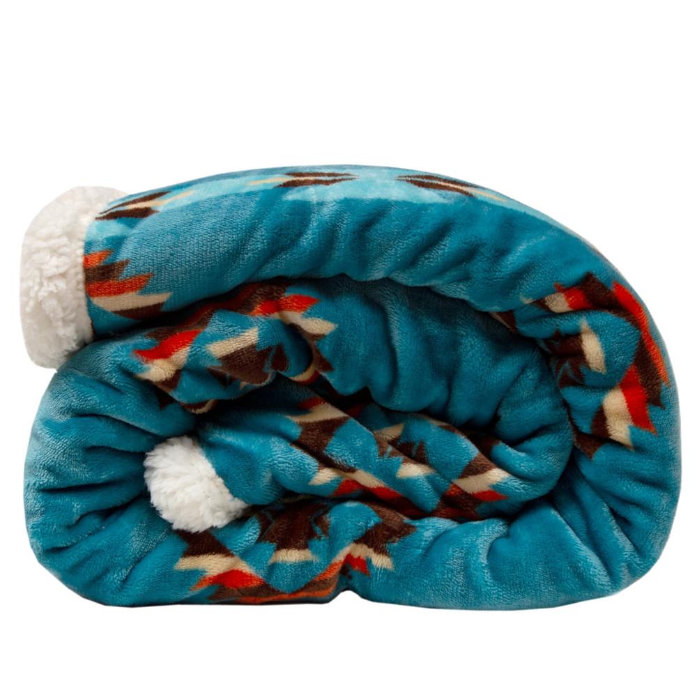 Turquoise Southwest Plush Throw - Olde Glory