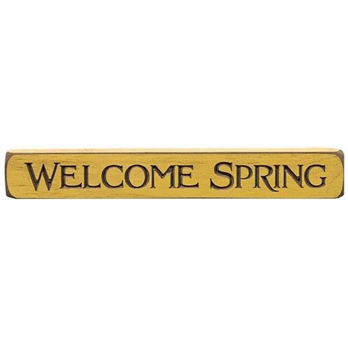 Welcome Spring Engraved Block - Olde Glory