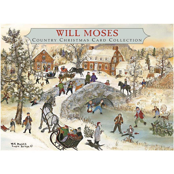 Will Moses Mistletoe Box of 24 Mixed Christmas Cards - Olde Glory