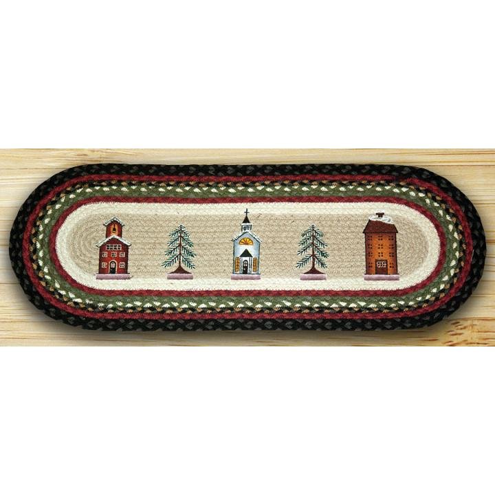 Winter Village Braided Table Runner - Olde Glory